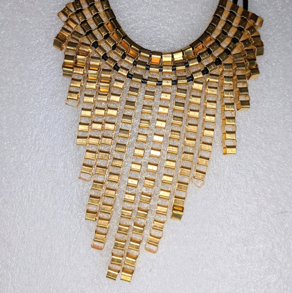 Deleting Soon 10/22! Adia Kibur Gold Link Bib Necklace with Tags Attached - Picture 5 of 8